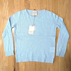 JUMPER1234 Lightweight Cashmere Crew in Blue Size S (NEW WITH TAGS)